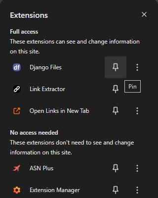 Chrome Pin Extension